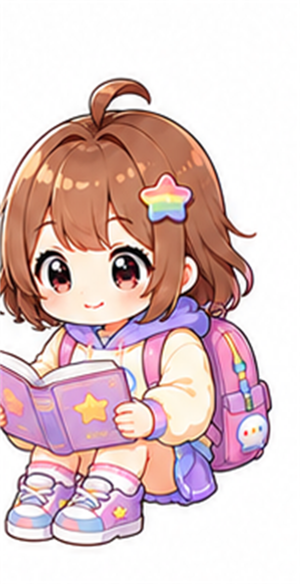 まなぶちゃんがChatGPTを使った勉強方法を学んでいるイラスト